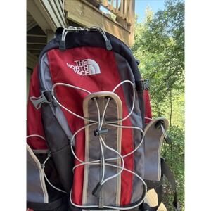Red and Gray The North Face Slingshot Hiking Backpack Excellent Condition